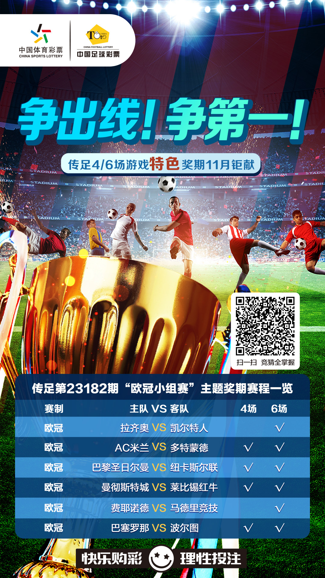 歐洲杯2024：爭出線爭第一！傳足特色獎(jiǎng)期第23182期聚焦“歐冠小組賽”